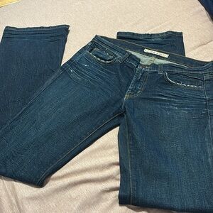 J Brand dark wash mid rise flare jeans EUC size 29/33.5” inseam EUC